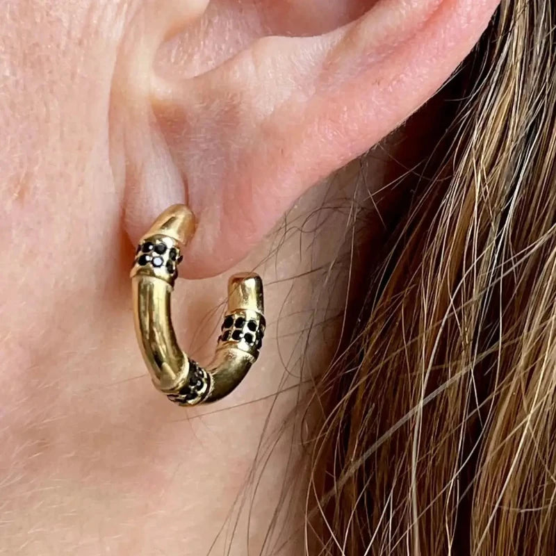 Bijoux acier inoxydable creoles Alison pierres fines