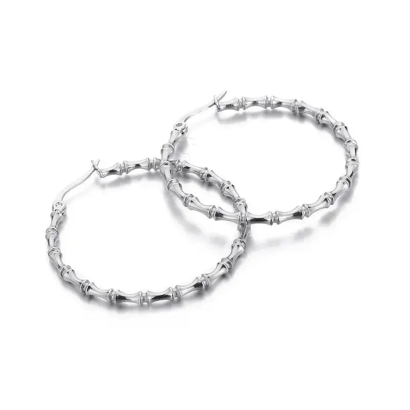 Boucles d'oreilles créoles couleur argent