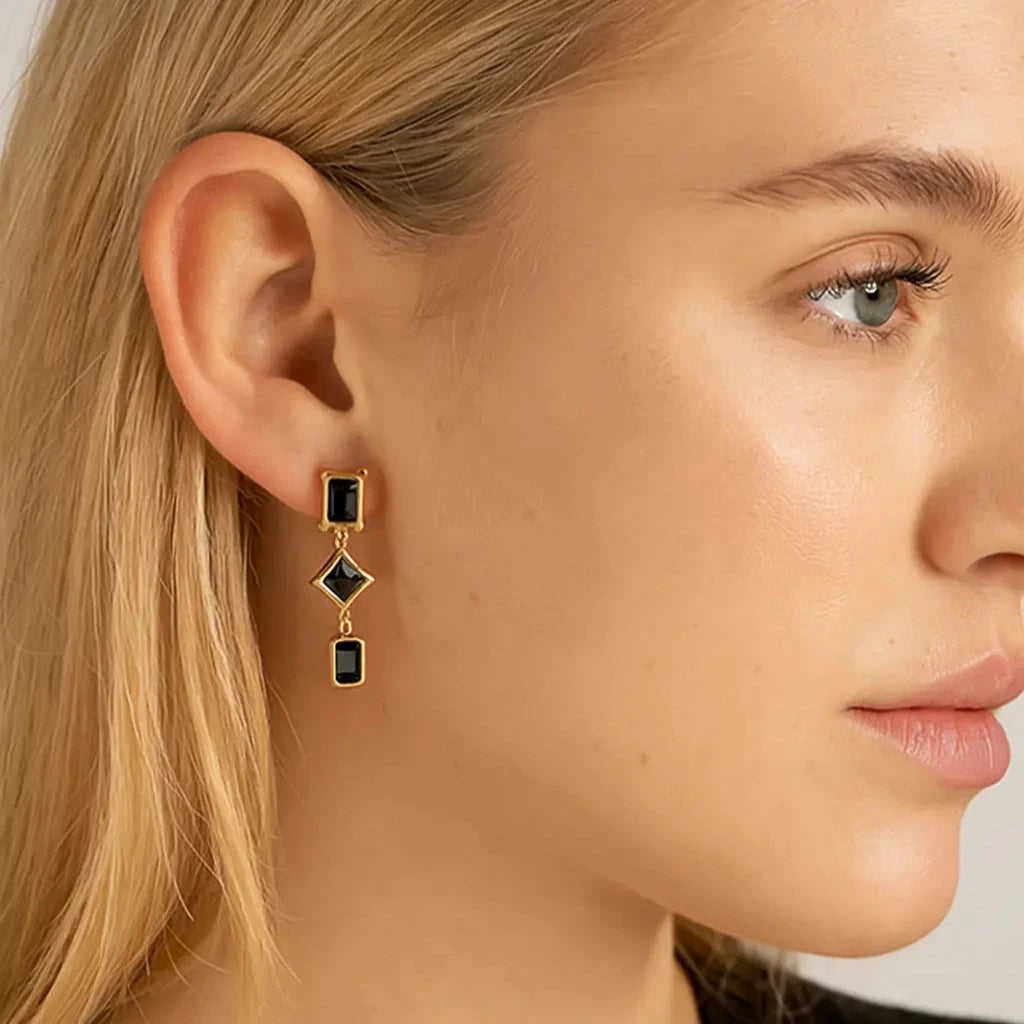 Boucles pendantes éclat acier inoxydable AMILINE