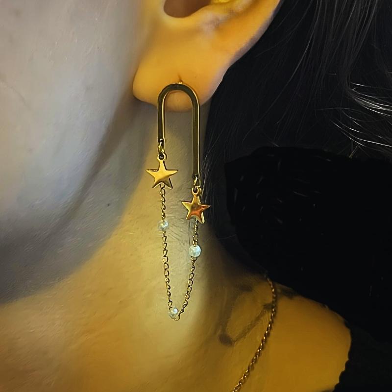 Sparkling-boucles-oreilles-acier inoxydable et perle