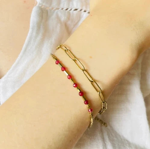 Bracelet_Honorine_acier_inoxydable_dore_et_pierres_rouges