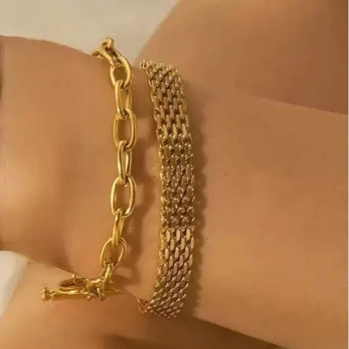 bracelet grosse-maille-plate