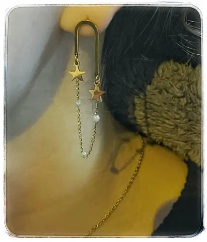 Sparkling-boucles-oreilles-acier inoxydable et perle