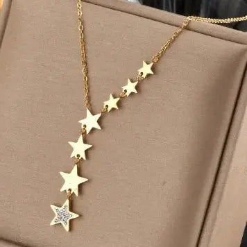 Collier satellite Rivière de 7 Étoiles en acier inoxydable par Amiline