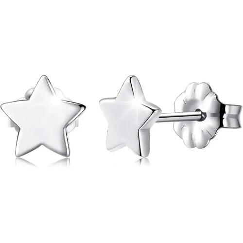Boucles d'oreilles Étoile Merveilleuse -   en acier inoxydable couleur argent par AMILINE