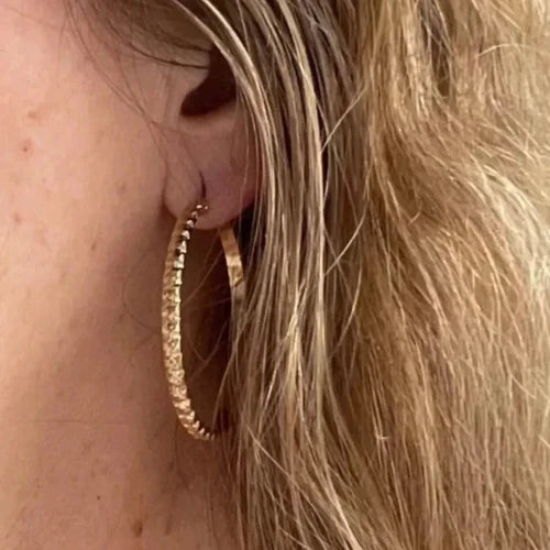 Eras - Boucles d'oreilles créoles texturées AMILINE