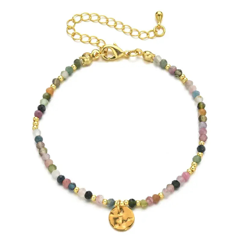 Bracelet Ivy perles fines breloque dorée ajustable femme