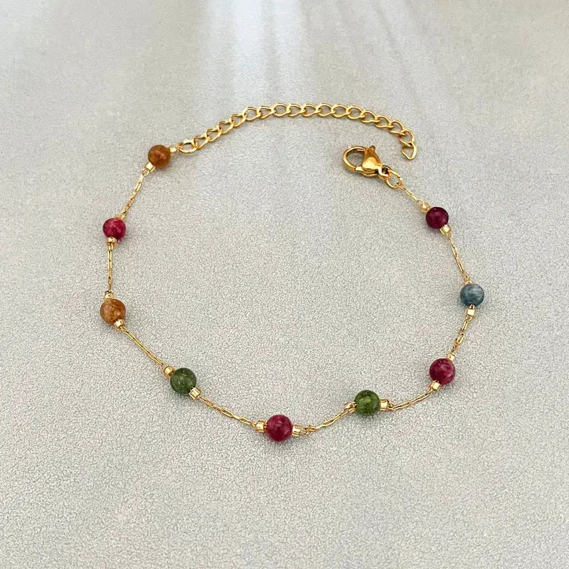 Bracelet India ajustable avec perles multicolores pour un style urbain