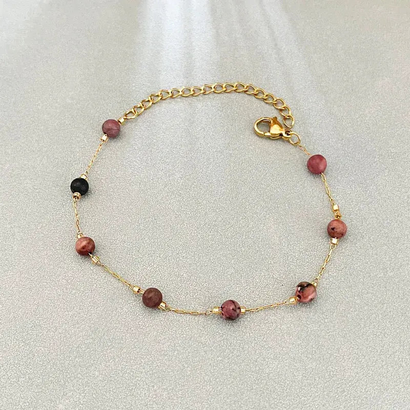 Bijou femme léger India en acier inoxydable et pierres naturelles