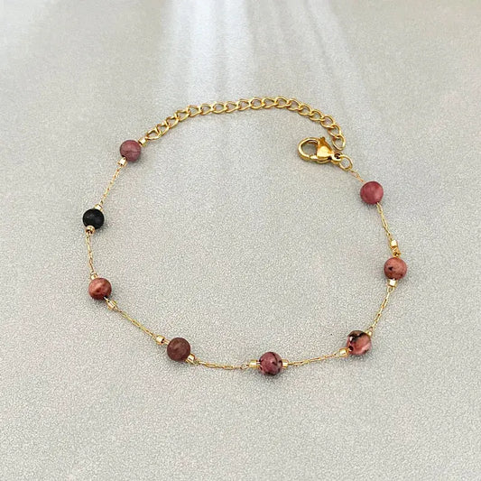 Bijou femme léger India en acier inoxydable et pierres naturelles