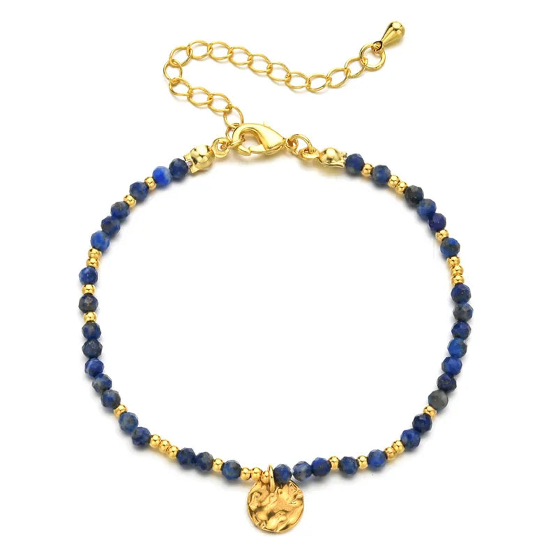 Bracelet Ivy perles fines breloque dorée ajustable femme