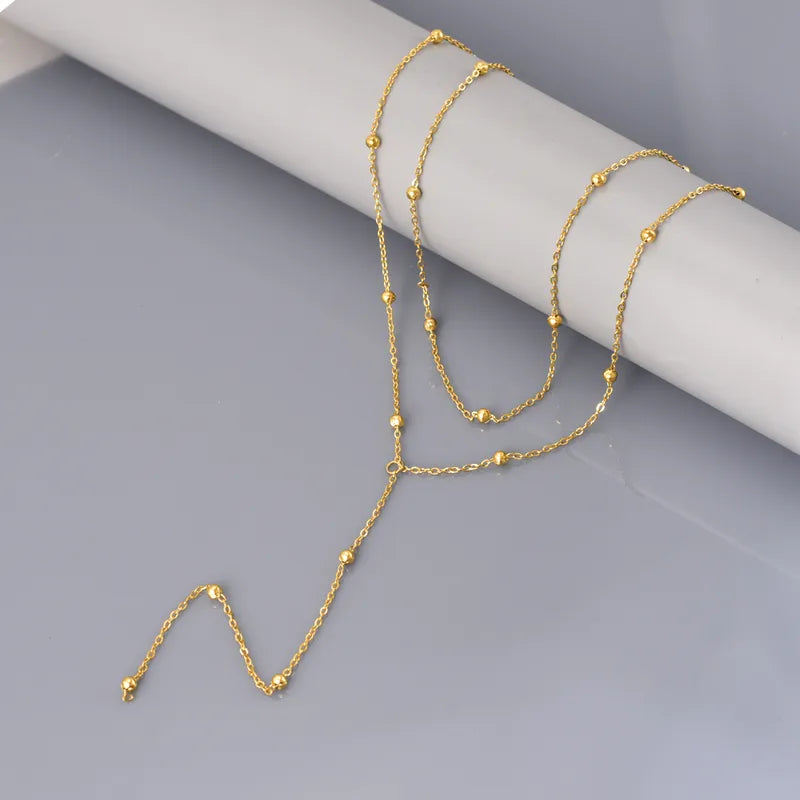 Collier acier inoxydable dore hypoallergenique elegant