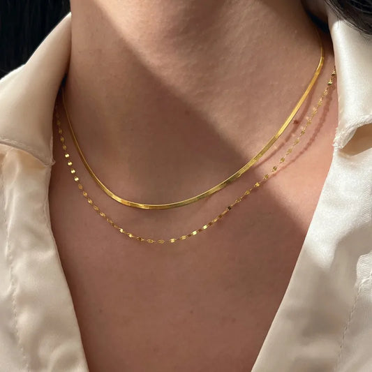 Collier ras de cou femme acier inoxydable dore