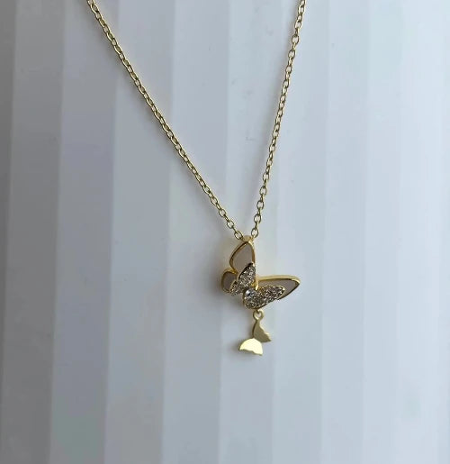 Collier Ava trois papillons avec strass