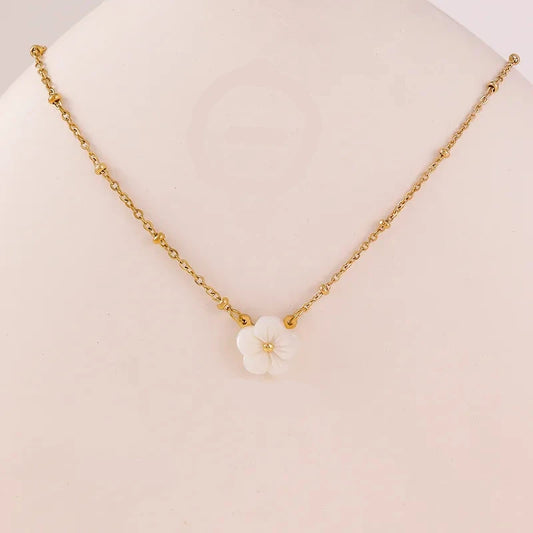 Collier acier inoxydable chaîne fine perles