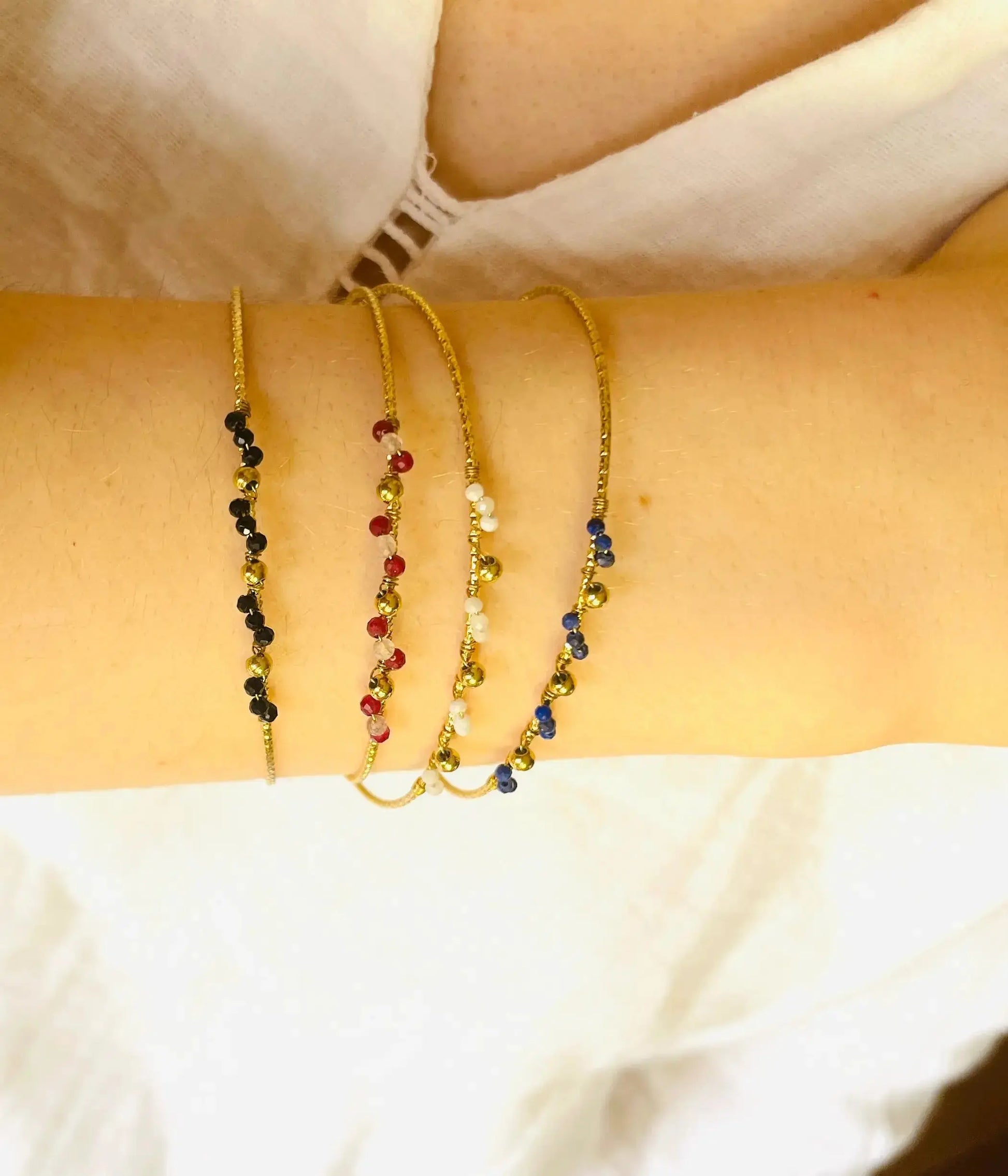 Bracelets acier pierres naturelles