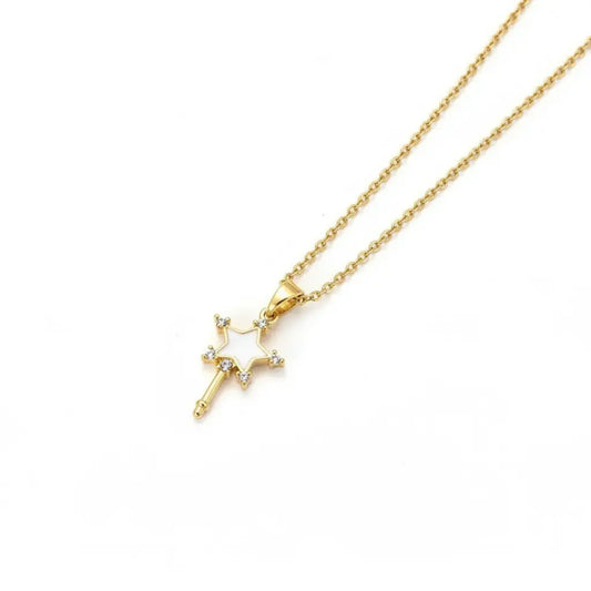 Collier réglable acier inoxydable avec pendentif étoile