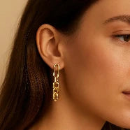 Boucles pendantes dorées resistante eau