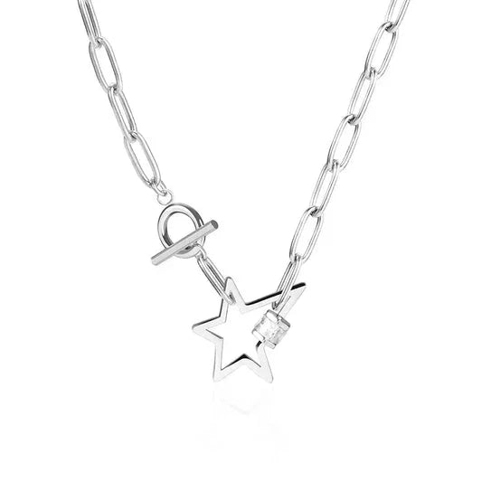 Collier Sunshine rock argenté avec étoile