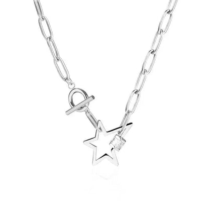 Collier Sunshine rock argenté avec étoile