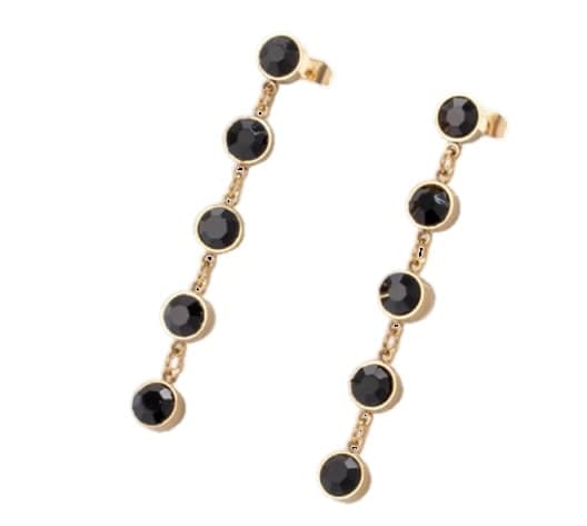 Allice boucles d'oreilles pendantes pierres noires collection black