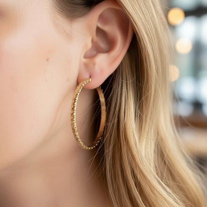 Eras - Boucle d'oreilles créole en acier inoxydable AMILINE
