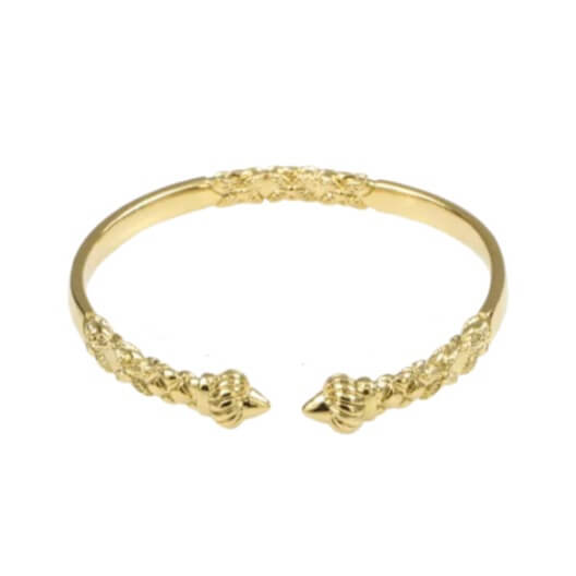 bracelet femme  jonc victoria dore acier travaillé