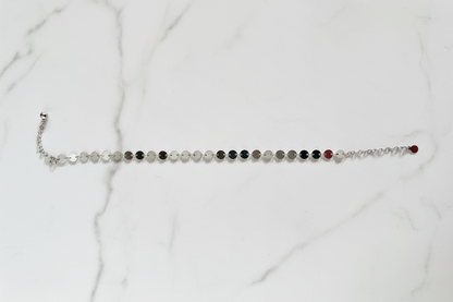 Bracelet pampille pièces acier argent
