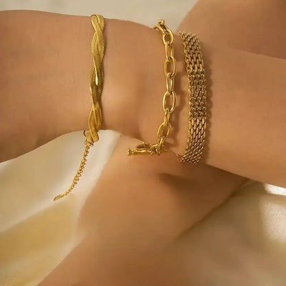 bracelet grosse-maille-plate