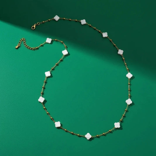 collier acier inoxydable et nacre