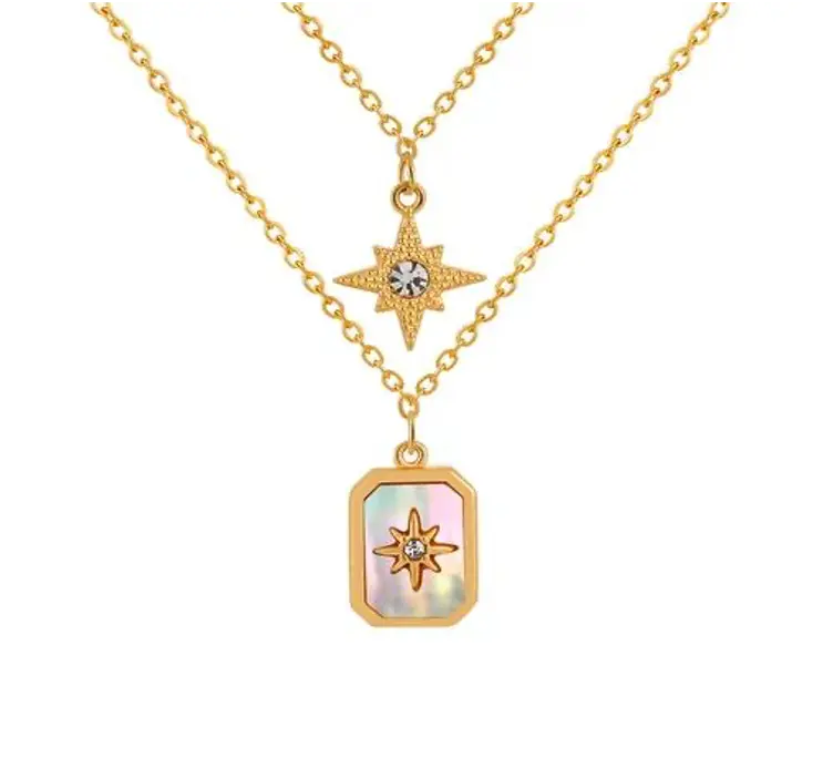 Collier Camille multirang acier inoxydable doré