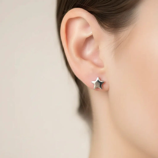 clou d'oreille argent acier inoxydable