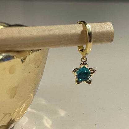 BO/pendentif fleur pierre bleu verte mix&match